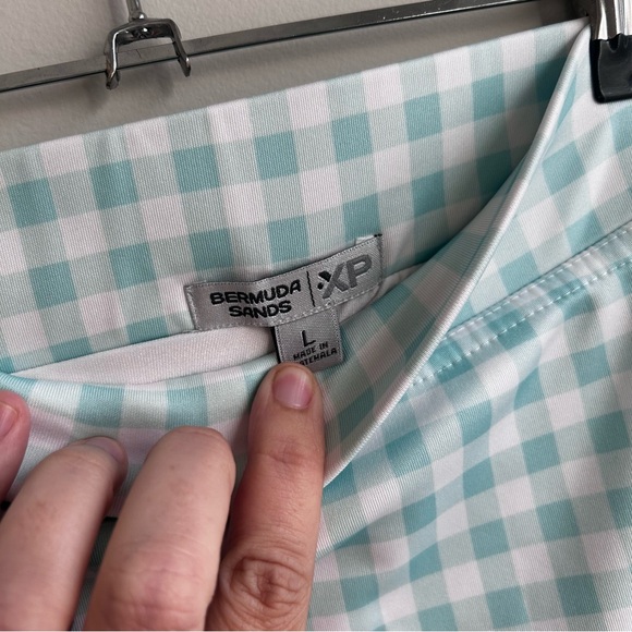 Bermuda Sands Golf Skort Size Large, Aqua Gingham, EUC - Picture 4 of 8